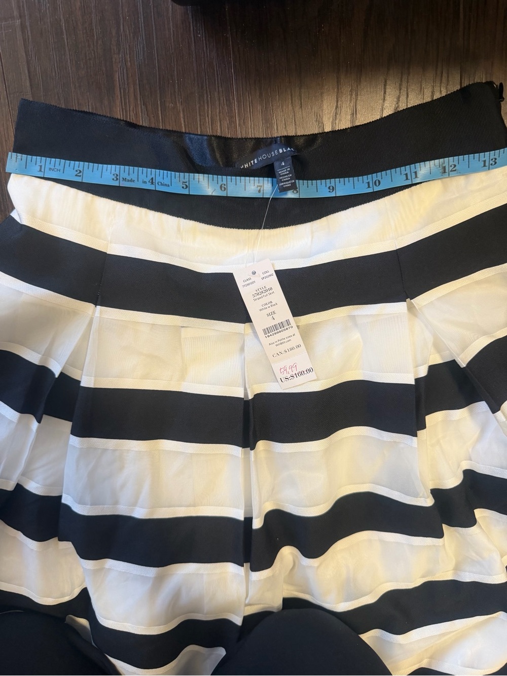 White House black market striped full skirt 4 - Picture 5 of 6